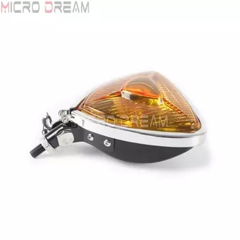 Винтажные мотоциклетные фары 12 В 55 Вт, ретро треугольные желтые линзы, фары для Harley Chopper Cruisers Bobber, фары на заказ