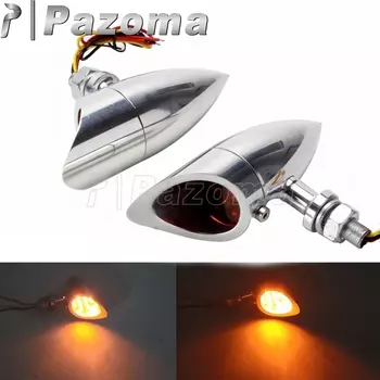 Винтажные мотоциклетные Сигналы поворота, светодиодная алюминиевая сигнальная лампа для мотоцикла для чоппера, поплавка, Круизер, пользовательсветильник янтарный индикатор поворота