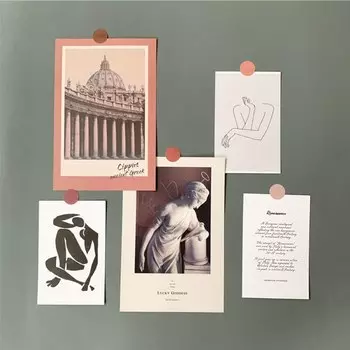 Винтажные художественные открытки CHENG PIN 5 шт.