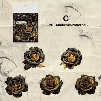 Винтажные наклейки Journamm с цветами, 10 шт.