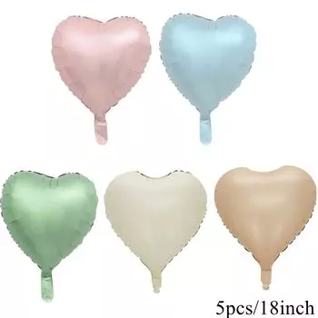 Винтажные розовые и бежевые фольгированные шары в форме сердца и звезды 18 дюймов