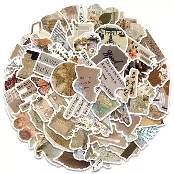 Винтажные стикеры 52 шт.