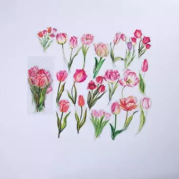 Винтажные стикеры Mr.Paper ботанические цветы 40 шт