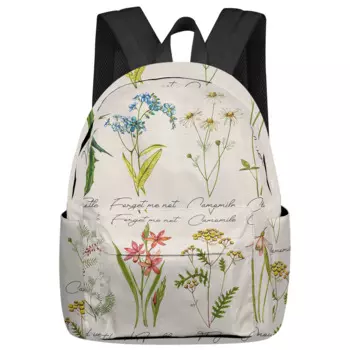 Винтажные женские и мужские рюкзаки с изображением трав и цветов, Водонепроницаемый Школьный рюкзак для мальчиков и девочек, сумки для ноутбука, рюкзаки
