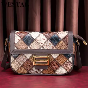 Винтажные женские сумки WESTAL, дизайнерские сумки через плечо для женщин, кошельки и сумочки, красочная женская кожаная сумка на плечо с застежкой, 6006