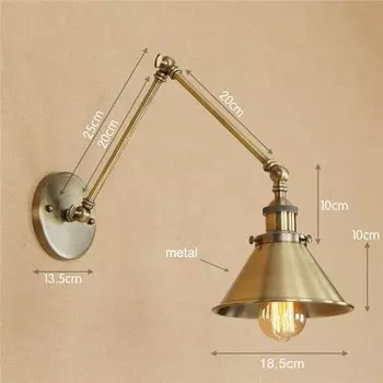 Винтажный бронзовый настенный светильник GY E27