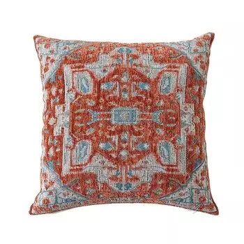 Винтажный чехол для подушки Efundeal, флокированная синель, синий, красный