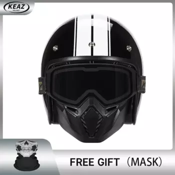 Винтажный легкий Ретро 3/4 шлем с открытым лицом, мотоциклетный шлем для взрослых, шлем для мужчин и женщин DOT ECE, одобрен с очками