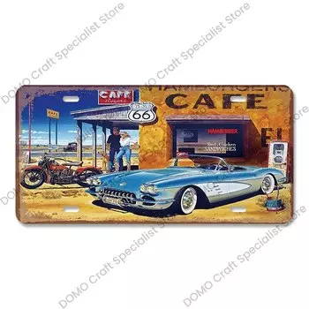 Винтажный металлический знак Route 66 CQDM DECOR