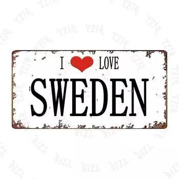 Винтажный металлический знак YZFQ 30x15 см