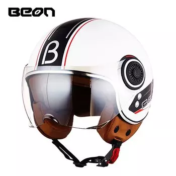 Винтажный мотоциклетный шлем BEON Chopper 3/4 с открытым лицом, мотошлем, мото Casco Capacete, мужской и женский шлем для скутера, мотоциклетный шлем
