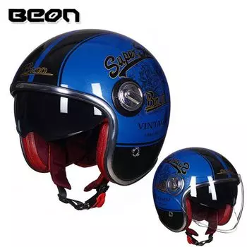 Винтажный мотоциклетный шлем Casco BEON B108A, мотоциклетный шлем beon 3/4, шлем с открытым лицом, мотоциклетный шлем, Ретро шлем