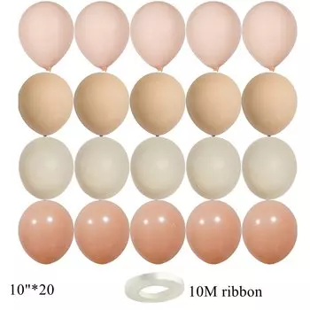 Винтажный набор воздушных шаров Tissy 15/20 шт., розовый, персиковый, латекс