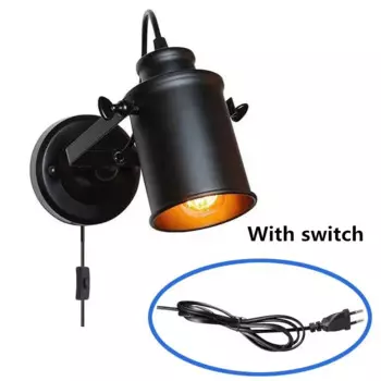 Винтажный настенный светильник из черного металла, лампа для гостиной, бара, ресторана, лестницы, дома, прожектор в стиле индастриал, точечный светодиодный светильник в стиле ретро