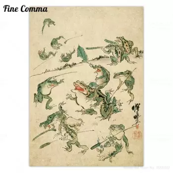 Винтажный плакат "Битва лягушек" Fine Comma Style