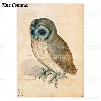 Винтажный плакат "Маленькая сова" Fine Comma Style