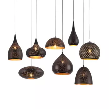 Подвесной светильник Oboerthurck индустриальный черный