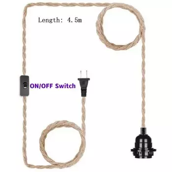 Винтажный подвесной светильник RAZEND 3 гнезда пеньковая веревка