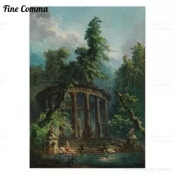 Винтажный постер «Купальный бассейн Хьюберта Роберта» Fine Comma Style