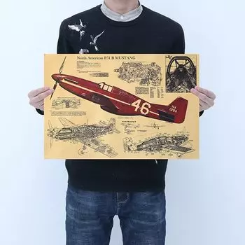 Винтажный постер P51 DIYOUNG из крафтовой бумаги