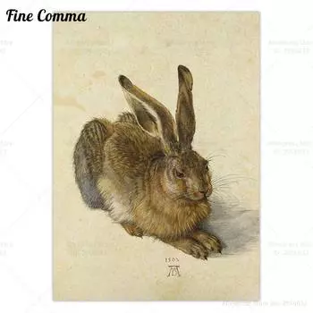 Винтажный постер Young Hare Hase Albrecht Durer Fine Comma Style