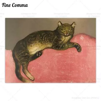 Винтажный постер "Зимняя кошка" Fine Comma Style