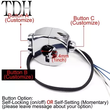 Винтажный руль для Кафе Racer, переключатель с 3 кнопками, 22 мм, 1 дюйм, для Harley Chopper, скремблер, сигнал поворота, звуковой сигнал, ВКЛ./ВЫКЛ., кнопочные переключатели