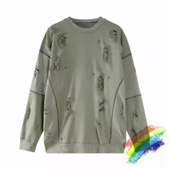 Винтажный свитшот с круглым вырезом и вышивкой