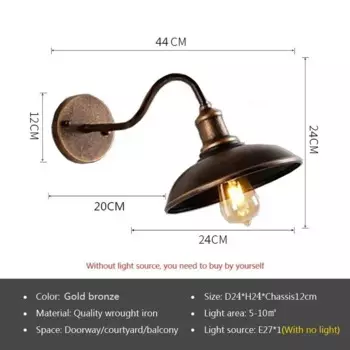 Винтажный водонепроницаемый настенный светильник WLGNM E27