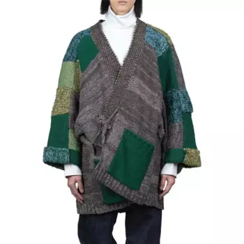 Винтажный вязаный свитер Kapital без Хироши, свободный утепленный свитер ручной работы с ремешками, мужской кардиган большого размера Daopao