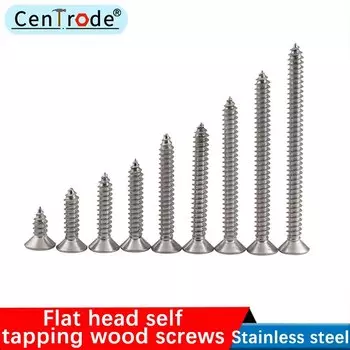 Винты из нержавеющей стали 304 с плоской головкой, винты для нарезания по дереву, крестовые саморезающие винты с потайной головкой KA, m2, 2, 6 м3, 40 шт.