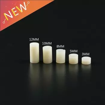 Винты M3 из АБС-пластика, 100 шт./лот, Белая нейлоновая нерезьбовая распорка