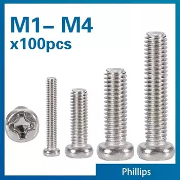 Винты с крестообразной головкой XMSJ, никелированные, углеродистая сталь M2 M2.5 M3 M4