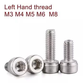 Винты с левой резьбой 10 шт./лот M4 M5 M6 M8 M10 M12 * L Нержавеющая сталь A2 DIN912 винты с шестигранной головкой