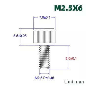 Винты с накатанной головкой GooBetter M2 M2.5 нержавеющая сталь 4-12 мм