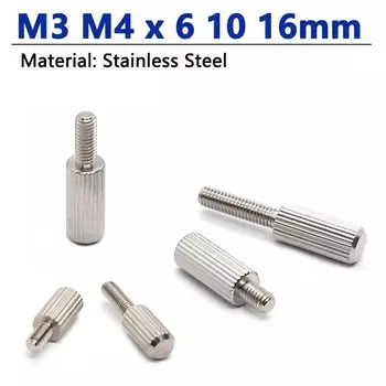Винты с накатанной головкой GooBetter нержавеющая сталь М3 М4 6/10/16 мм 5-20 шт