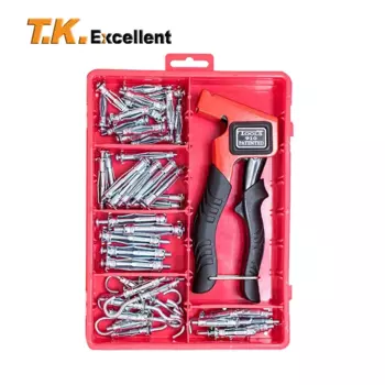 Винты с полым приводом для настенного анкера, инструмент для установки тяжелых металлов, набор для установки ли болты, анкеры Gun, стальные гвозди, 62 шт.