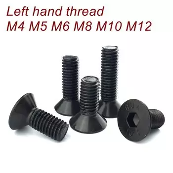 Винты с резьбой для левши DIN7991 M4 M5 M6 M8 M10 M12 Grade 10,9, винт с шестигранной головкой из легированной стали