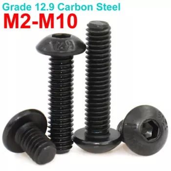 60/30/20/10 шт. Винт с шестигранной головкой M2 M2.5 M3 M4 M5 M6 M8 M10 Класс 12,9 Стальная ручка Винты с шестигранной головкой и круглой головкой L = 3-60 мм