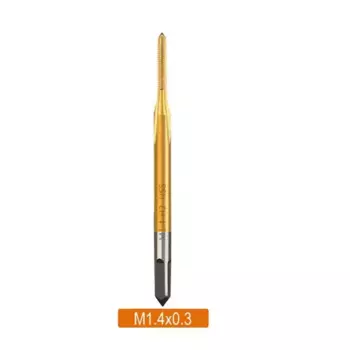 Винты с титановым покрытием из быстрорежущей стали, сверло для метчиков M1 M1.2 M1.4 M1.6 M1.7, инструмент для нарезания резьбы с прямой канавкой, сверла для метчиков