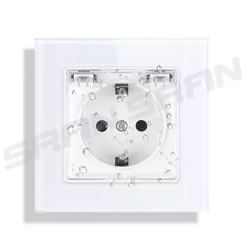VISWE настенная розетка стандарта ЕС с водонепроницаемой крышкой 82*82 мм, панель из закаленного стекла, крышка электрической розетки, пластиковая и прозрачная