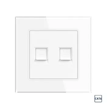 VISWE RJ45 CAT6 двойные розетки из закаленного стекла