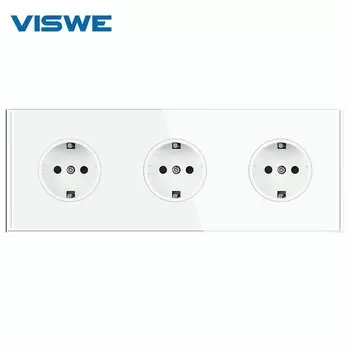 VISWE розетки из закаленного стекла 16А 250В белые/черные