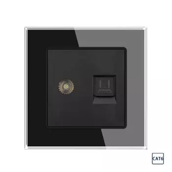 VISWE ТВ и RJ45 розетка из закаленного стекла