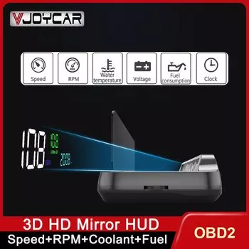 VJOYCAR HUD зеркало MX10 Автомобильный дисплей на лобовое стекло OBD2 проектор скорости на лобовое стекло безопасность сигнализация зеркало подъемник автоматически об/мин Напряжение