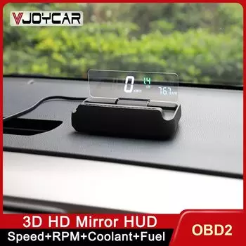 VJOYCAR Зеркальный проекционный дисплей MX10 Автомобильный HUD OBD2 Скоростной проектор Бортовой компьютер Цифровая охранная сигнализация Об/мин Напряжение охлаждающей жидкости