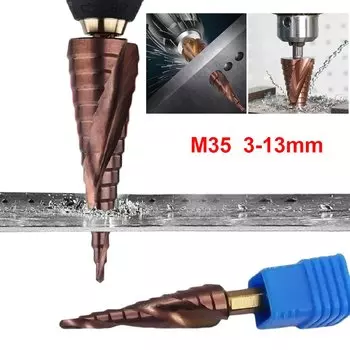 VKTECH Ступенчатое сверло HSS-Co 3-13 мм