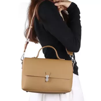 Вместительная сумка для женщин, модная простая сумка через плечо, женская сумка из натуральной кожи, однотонная сумка