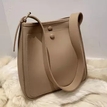 Вместительная женская винтажная сумка VeryMe, однотонная женская сумка-ведро, новая женская сумка