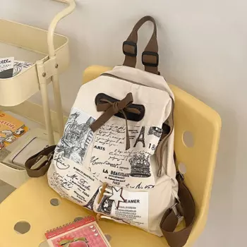 Вместительный рюкзак с надписью для женщин, новинка 2024, трендовый нишевый рюкзак для студентов субкультуры, сумка для отдыха, рюкзак